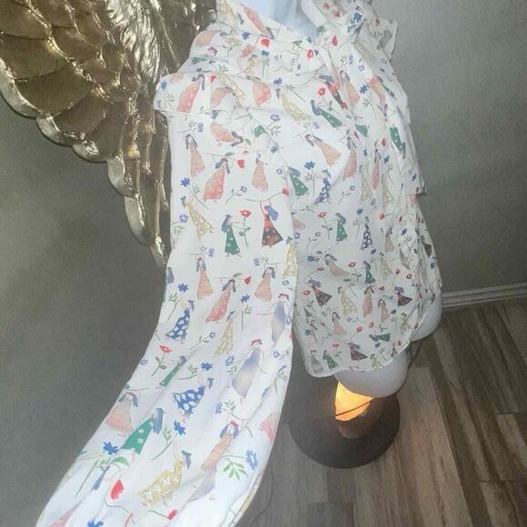 Gracia CHECKERED SHIRT CENTURY FUNNY PEOPLE Blouse,Designer,size Small - Picture 5 of 8